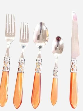 Bugatti Orange Handle 5-Piece Flatware Set